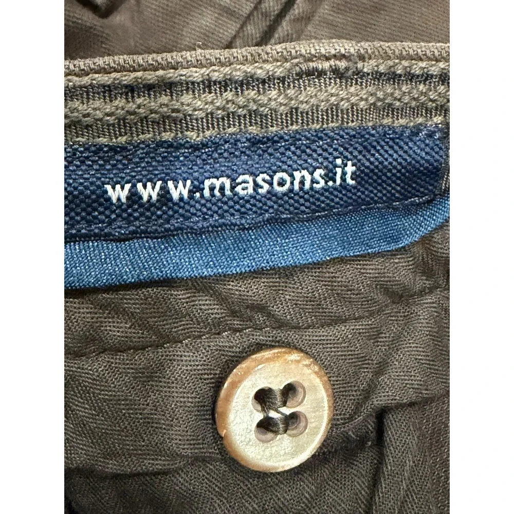 Mason's Torino Slim Fit Chino Pants Mens 50 Dark Brown Cotton Blend Trousers